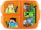 p:os Minecraft Fiambrera para niños con 3 Compartimentos, Fiambrera de plástico con Cierres de Clip, Fiambrera para guardería, Escuela y Ocio