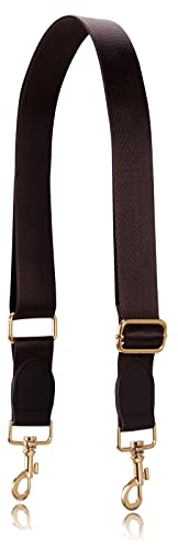 Allzedream Taschengurt Crossbody Bag Damen Breiter Gurt Zum Wechseln Einstellbar Umhängetasche (Schokoladen Gold Leder)