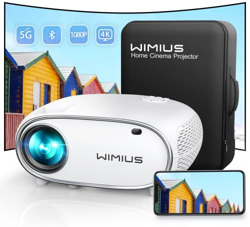 WiMiUS Videoproiettore 5G WiFi Bluetooth Full HD 1080P 4K Supportato RetroProiettore WiFi Home Cinema