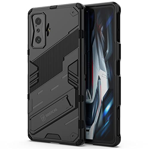 XYYDS Cover per Xiaomi Poco F4 GT, Custodia Grado Militare con Funzione di Supporto Verticale e Orizzontale, PC+TPU Bumper Silicone Antiurto Case - Nero