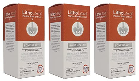 LithoLexal Bone Health 180 Tablets (3 Month Supply) Food Supplement, containing Plant-Based Calcium, Magnesium and Vitamin d
