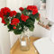Seidenblumen Roß Begonie 35cm Kunstpflanzen Kunstblumen künstliche Blumen Pflanzen Begonienbusch Pflanze Blätter Deko Silberdollar Für Hochzeitsfeiern, Party, Home, Tischdeko, Blumenarrangement