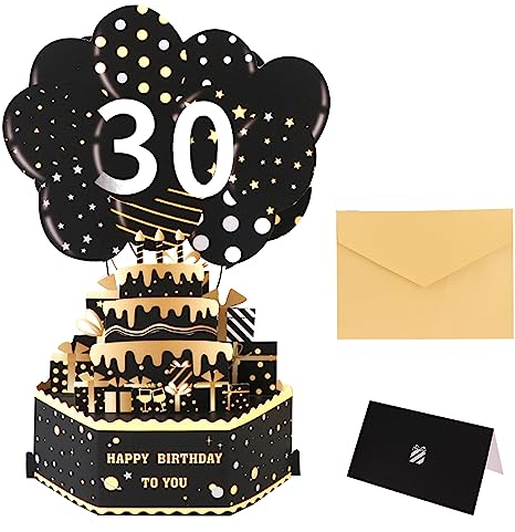 GoldRock Pop Up Geburtstagskarte 30 Frau Mann (mit Nummern 0-9), 3D Karte 30 Geburtstag Frau, Geschenk 30. Geburtstag Ffrau, Geburtstagskarten für 30 Geburtstag Frauen Männer, Geschenkideen zum 30er