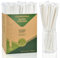 Lot de 300 pailles jetables en papier, emballées individuellement, 26 x 0,8 cm, blanc uni, pour boissons et smoothies