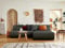 Lisa Design Onyx – modulare 4-Sitzer Wohnlandschaft Ecksofa beidseitig montierbar – aus Stoff Dunkelgrau