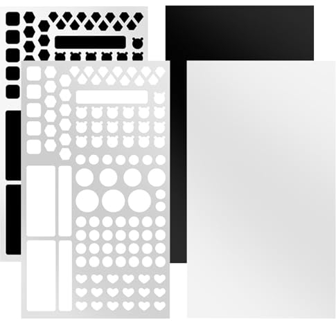 Bekecidi 4 Blatt lichtblockierende Aufkleber, LED Abdeckungen, Verdunkelnd, Selbstklebende LED Licht Dimmaufkleber für Router, TV, Schwarz und Weiß