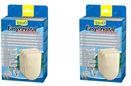 Tetra EasyCrystal Filter Pack 600 Filterpads, Filtermaterial für EasyCrystal Innenfilter, integrierter Timestrip zeigt Wechsel an, geeignet für Aquarien von 50-150 Liter, 3 Stück (Packung mit 2)