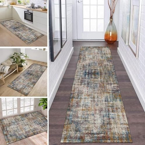 ZDYHMrj Teppich Läufer Flur Küche rutschfest waschbar Teppichläufer Lang Abstract 100X300CM Modern Design Meterware Korridor Tepiche Esszimmer Schlafzimmer Wohnzimmer Schmutzfangmatte Küchenteppich