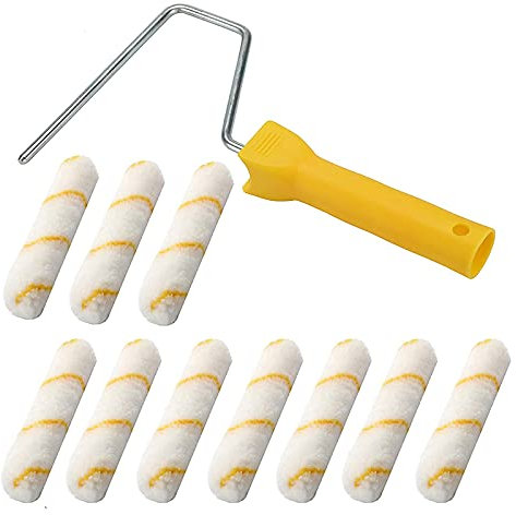 Bordhap 11 Piece 6 Inch Foam Roller Brushes Kit Paint Roller Refills Paint Roller Covers Home Repair Paint Roller Kits