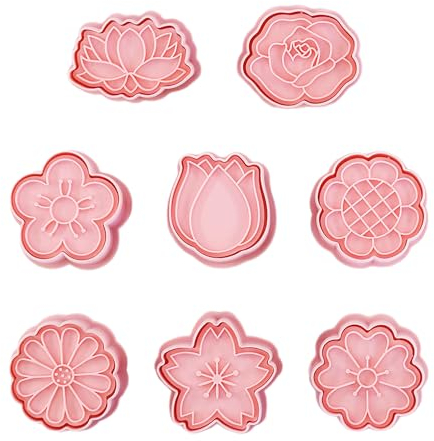 Lot de 8 emporte-pièces en forme de fleur, emporte-pièces en forme de fleur, emporte-pièces pour fondant, biscuits, moules à fleurs, outils de fleurs de boulangerie, mini emporte-pièces pour fondant