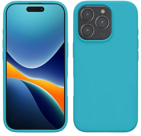 kwmobile Handyhülle für iPhone 16 Pro Max Hülle, für iPhone 16 Pro Max Case - Hülle Silikon - kabelloses Laden - Cool Glacier