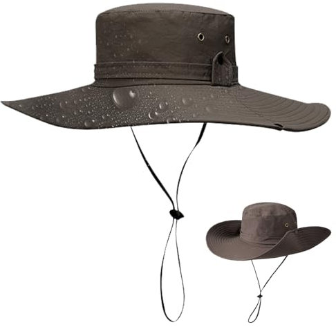TYXHXTF Sonnenhut Herren, Safari Hut, Sonnenschutz Hut, Breite Krempe Sommerhut, Outdoor-Hut, Verstellbar und Atmungsaktiv, Leichter und Wasserdicht Verpackbarer, für Wandern und Angeln