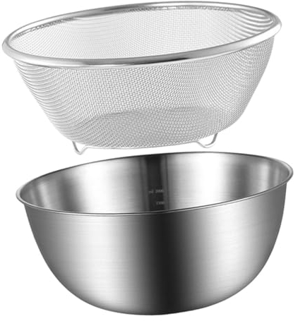 MAGICLULU 1 Bassine à légumes en acier inoxydable ramequins Engrener tamis à mailles fines filet panier de vidange cuisine kitchen drain basket panier de lavage de fruits passoire à riz
