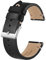 BISONSTRAP Distressed Leder Uhrenarmband, Uhren Armband für Herren, Schnellverschluss Federstege, 18mm, Schwarz (Silberne Schnalle)