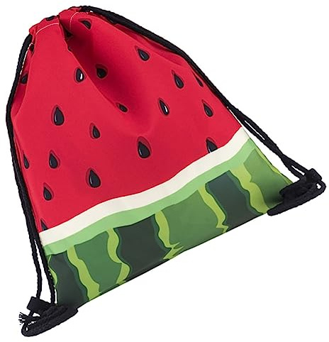 jojofuny Wassermelone Kordelzug Rucksack Leichter Draw String Beutel Für Fitness Gym Strand Reise Oxford Stoff Tasche 39X12X0.2 Zoll