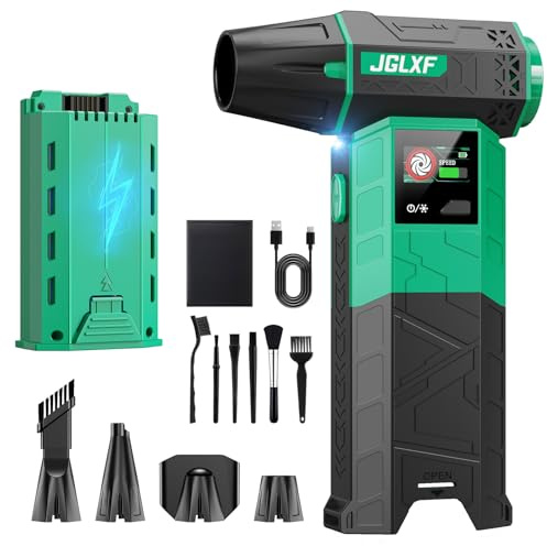Electric Air Duster Upgraded, 130000RPM Gear Adjustable Compressed Air Duster, 4000mAh Removable Battery, Cordless Air Blower Electric Cleaner Kit for PC/Keyboard/Car, Replaces Compressed Air Cans