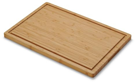 LARHN Extra-Large Wooden Chopping Board with Handle - 44x30x2cm | Solid Vertical-Grain Bamboo Cutting Board, Juice Groove, Reversible, Pre-Oiled, Plastic-Free, for Meat, Veg, Bread, Cheese