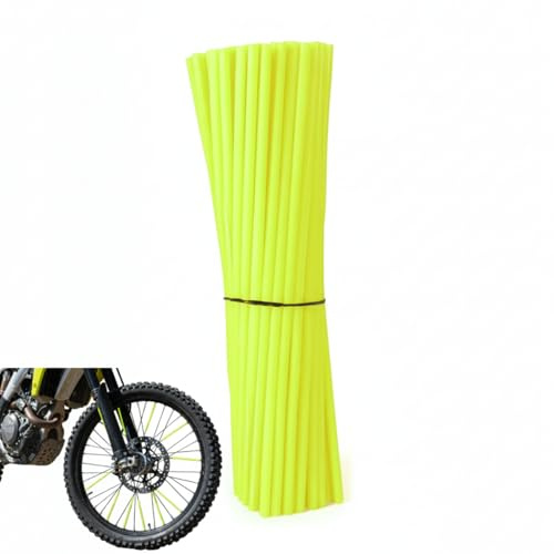 wangyun 72 cubiertas universales para radios, tubos reflectores de plástico duradero, decoración de rueda de motocicleta y bicicleta para conducción todoterreno