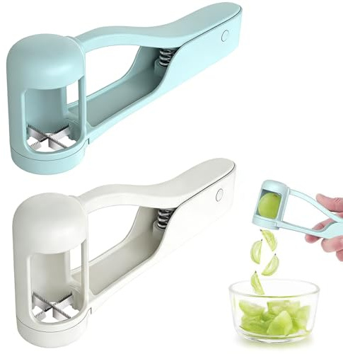 2 Pack Fruit Slicer,Stainless Steel Cutter for Grapes, Cherry Tomatoes