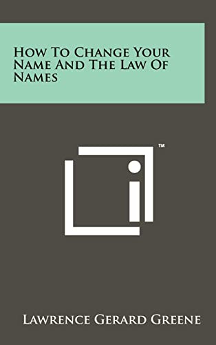 How To Change Your Name And The Law Of Names