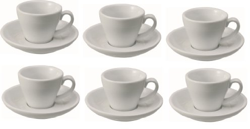 6 Stück Kaffeetasse Kaffeetassen Doppio inklusive Untertasse 0,18 Liter Porzellan
