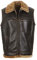Hollert German Leather Fashion Lammfellweste - FIRMINIUS mit Kragen Herren Weste aus hochwertigem Merino Lammfell und Echtleder Größe 3XL, Farbe Braun