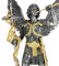 33 cm Saint Gabriel Erzengel Statue W/Trompete und Kreuz Zinn & Gold Finish Angel