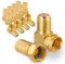 HB-DIGITAL Winkel-Adapter Set für SAT-Anlagen: 10x F-Stecker (Vergoldet) + 5x F-Winkel-Adapter [F-Stecker (männlich) auf F-Buchse (weiblich)] Rechtwinklig Ecke Steckverbinder 90° Grad