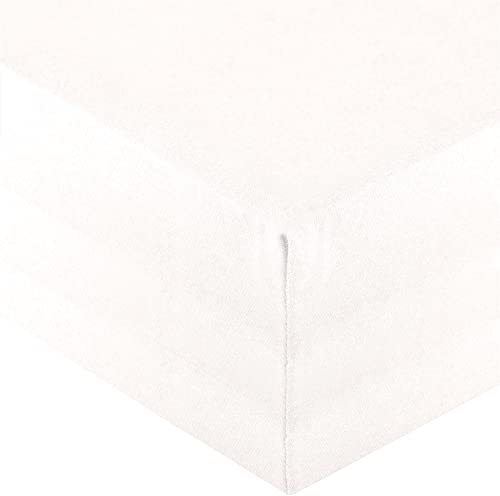 aqua-textil Royal Spannbettlaken Boxspringbett Wasserbett Set 90x200-100x220 cm Schnee weiß 210g/qm Jersey Mako Baumwolle Elasthan Spannbetttuch