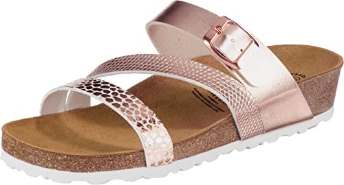 Lico Natural Glitter Damen Pantoletten, Rose, 41 EU