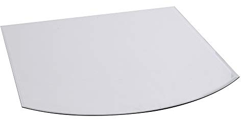FIREFIX 1958/1 Glasbodenplatte (Hitzeschutz Ofen), Segmentbogen-Bodenplatte (1.000 x 1.200 x 1.000 mm), 8 mm Starkes Klarglas (Sicherheitsglas ESG) mit Facettenschliff (20 mm, umlaufend), Transparent