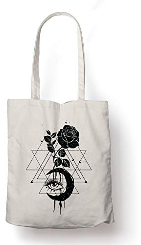 BLAK TEE Moon Rose Organic Cotton Reusable Shopping Bag Natural