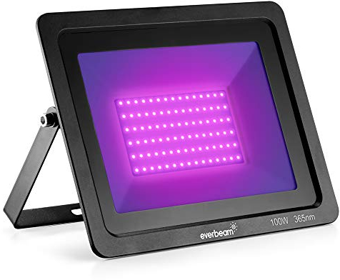 Everbeam 365nm 100W UV-LED-Schwarzlicht - Hochleistungs-LED-Lampen, IP66 wasserdicht - Ultraviolett-Flutlicht für Aquarium, Innen- oder Außenpartys, Bühne - Partyzubehör, Halloween-Dekorationen