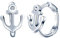 MicLee Damen Ohrringe Creolen 925 Sterling Silber Sterling Einfach Anker Ohrringe Ohrschmuck mit Geschenkbeutel,Super Weihnachten Geschenk