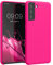 kwmobile Hülle kompatibel mit Samsung Galaxy S21 Hülle - Silikon Handy Case - Handyhülle weiche Oberfläche - kabelloses Laden - Neon Pink