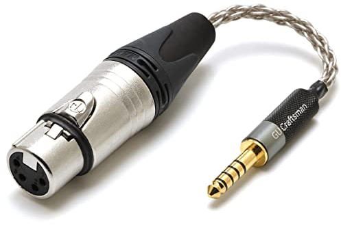 Câble adaptateur de casque portable 4,4 mm mâle vers XLR femelle 4 broches 6 N Argent cristal pour lecteurs audio avec ports de 2,5 mm