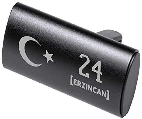 Auto Logo Parfüm Lufterfrischer Türkei Flagge Duft Spender Auto Emblem Duftspender Auto Entlüftungs-Parfüm Klimaanlage, Geruch Entfernen, Araba Kokusu Parfüm 24 Erzincan