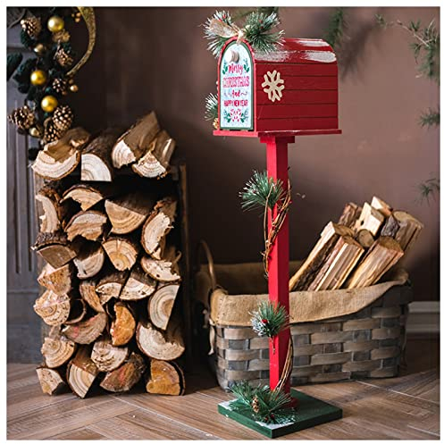 Weihnachtspostfach Weihnachtspostfächer Freistehender Boden Stehender Briefkasten Für Weihnachten Indoor Outdoor Yard Dekoration (Color : Red, S : 77x18.5x15.5cm)