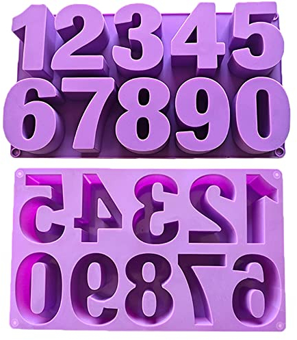 Silikon Zahlen Form, Silikonform Backen, Zahlen Fondant Schokoladen Formen, Kuchen Zahlenform Backform Zahlen Kuchenform für Tortendeko, Topping, Jahrestag, Kindergeburtstag