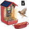 Cozion Vogelhaus mit Kamera Vogelhaus Kamera - Vogelfutterhaus mit Kamera 1080P HD Automatische Fotografie & Video Aufnehmen Solarbatterie Vogelfutterspender mit Kamera Bird Feeder IP65 Wasserdicht