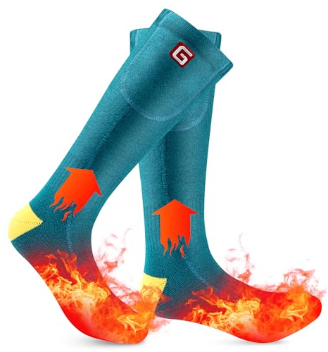Elektrische Heizsocken für Damen, Wiederaufladbare Beheizbare Socken mit Batterie, Fusswärmer Elektrisch Warme Socken für Outdoor-Sport Angeln Camping Wandern