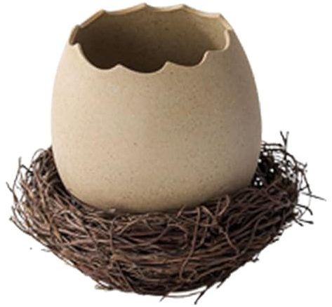 Zerodeko Wohnkultur 1 Set Rattan Dessertschale Vase Topfpflanze Gänseeier Bonsai Behälter Gänseei Vase Kleiner Blumenständer Utensilien Pflanzgefäß Dessert Ostervase Sukkulenten Blumentopf
