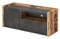 MEBLINI TV-Schrank mit Schublade und Tür - Fernsehschrank - TV Lowboard Industrial - Unterschrank für Fernseher - TV-Unterschrank - TV-Schrank - Fargo FG-10-110x42x46cm - Braun mit Aufdrucken