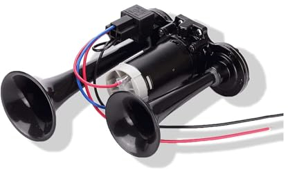 24V 150DB LKW hupe Luft horn mit kompressor, Super laut Doppelrohr Lufthorn Drucklufthorn auto air Horn kit für alle Fahrzeuge LKW Lörries Züge Boote Cars Vans Motorrad