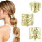 3 Stück Haargummi Damen Metall Haarmanschetten, Haarmanschetten für Pferdeschwanz Metall Haar Manschette Haargummi Gold für Haargummis Punk Haar Halter Gold Ponytail Cuff für Feines Haar Zubehör