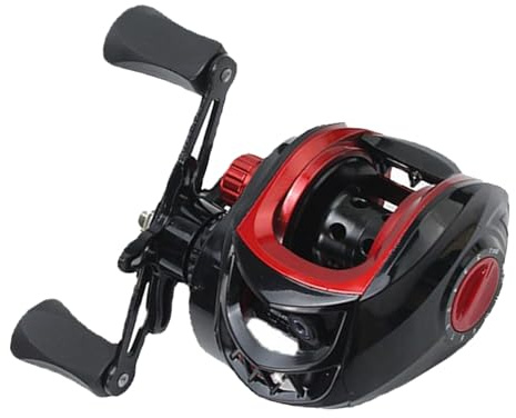 Moulinet de Pêche Baitcasting, Moulinet à roulettes en Métal Long et Léger, Moulinet Baitcaster avec Fonction de Ligne Anti-Explosion pour la Pêche en Eau Salée et en Eau Douce