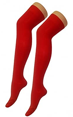 Crazy Chick® New Girls Over The Knee Plain Microfiber Socks Assorted Colours Thigh High Socks UK Size 4-6 (Red)