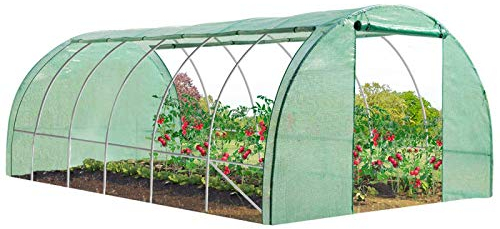 IDMarket - Serre Tunnel de Jardin 4 Saisons 18M² Verte Gamme maraîchère CRIMÉE 6x3M