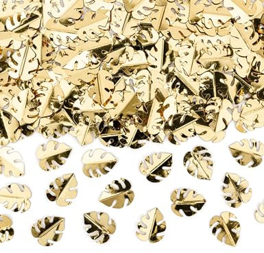 Générique - Confettis de Table Feuilles Tropicales dorées métallisées 15 g