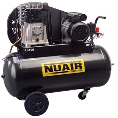 Compresseur à air 2CV 1,5kW Monophasé 50L 10 bar Entraînement par courroie lubrifié B2800/50CM2 Nuair